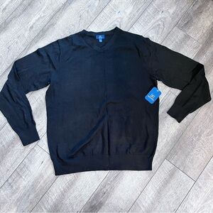 George Men's Classic Black V-Neck Sweater